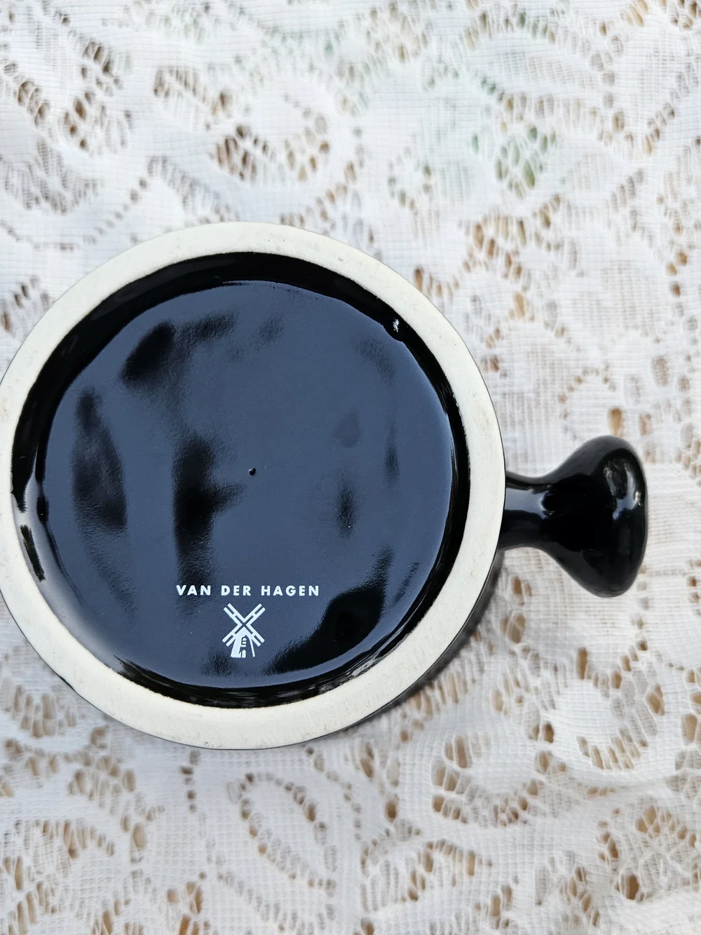 Black Ceramic Shaving Mug and Brush Set by Van Der Hagen